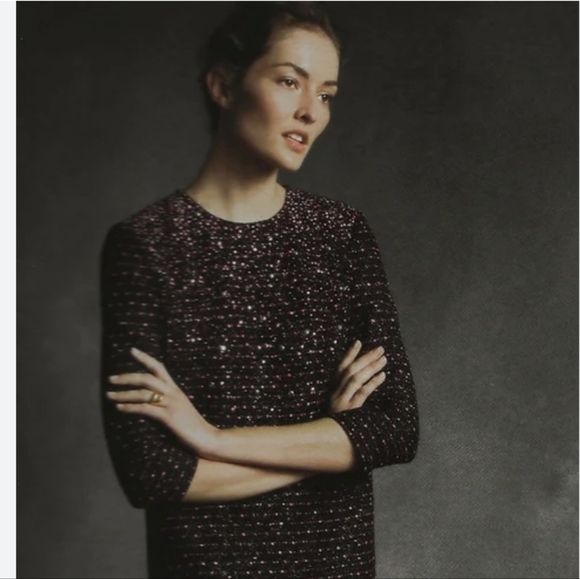 ST. JOHN Black Pink Cavier Wool Blend Knit Sequin Top Jacket Size 14 - Picture 2 of 12